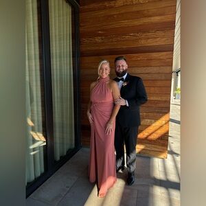 Lulu's Rusty Rose Mock Neck Gown